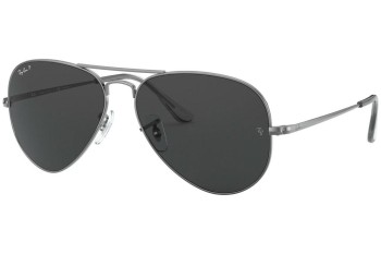 Okulary przeciwsłoneczne Ray-Ban Aviator Metal II RB3689 004/48 Polarized Pilotki (Aviator) Srebrne