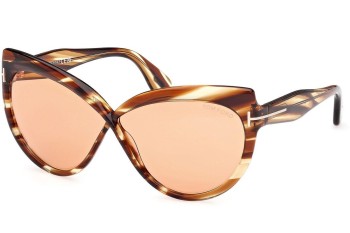 Okulary przeciwsłoneczne Tom Ford Beatrice FT1196 53E Kocie oczy Havana