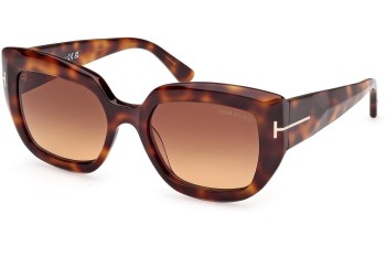 Okulary przeciwsłoneczne Tom Ford Saltzman FT1192 53F Kocie oczy Havana