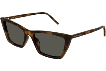 Okulary przeciwsłoneczne Saint Laurent SL737MICATHIN 003 Kocie oczy Havana