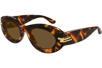 Solbriller Bottega Veneta BV1322S 002 Oval Havana