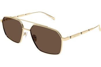 Okulary przeciwsłoneczne Alexander McQueen AM0477S 002 Pilotki (Aviator) Złote