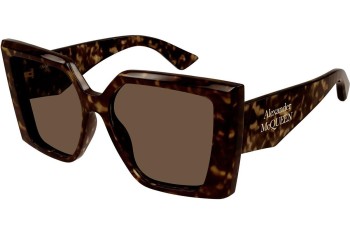 Okulary przeciwsłoneczne Alexander McQueen AM0467S 002 Kwadratowe Havana