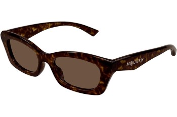 Ochelari de soare Alexander McQueen AM0474S 002 Dreptunghiulari Havana