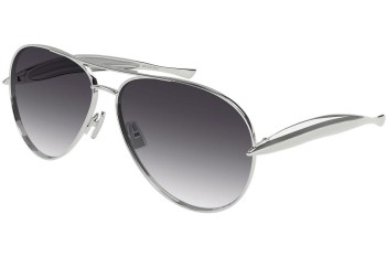 Okulary przeciwsłoneczne Bottega Veneta BV1305S 008 Pilotki (Aviator) Srebrne Okulary przeciwsłoneczne Bottega Veneta BV1305S 008 Pilotki (Aviator) Srebrne