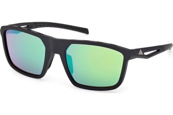 Okulary przeciwsłoneczne Adidas Sport SP0111 02Q Kwadratowe Czarne