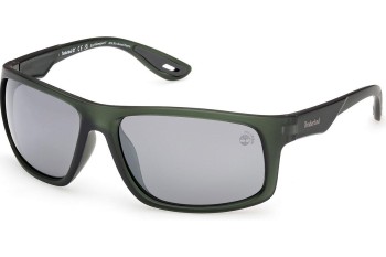 Okulary przeciwsłoneczne Timberland TB00034 97D Polarized Prostokątne Zielone