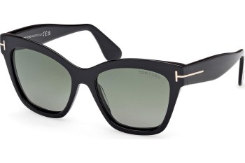 Okulary przeciwsłoneczne Tom Ford Elvira FT1217 01R Polarized Kocie oczy Czarne