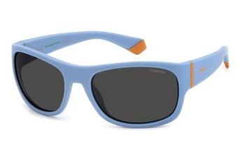 Okulary przeciwsłoneczne Polaroid Junior PLD8064/S MVU/M9 Polarized Prostokątne Niebieskie