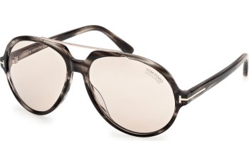 Okulary przeciwsłoneczne Tom Ford Aalto FT1210 56E Pilotki (Aviator) Szare