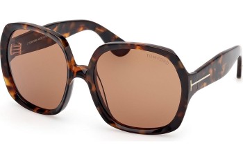 Solbriller Tom Ford Saffron FT1221 52E Firkantet Havana