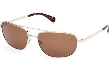 Okulary przeciwsłoneczne Timberland TB00045 32H Polarized Prostokątne Złote