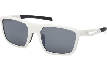 Okulary przeciwsłoneczne Adidas Sport SP0111 21D Polarized Kwadratowe Białe