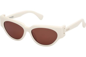 Okulary przeciwsłoneczne Max Mara Clip-1 MM0139 21E Kocie oczy Białe