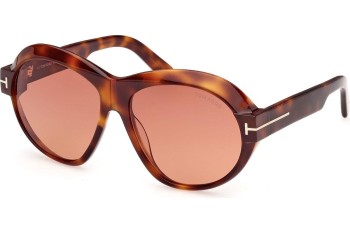 Okulary przeciwsłoneczne Tom Ford FT1113 53T Okrągłe Havana