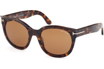 Solbriller Tom Ford FT1114 52E Rund Havana