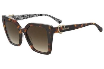 Okulary przeciwsłoneczne Love Moschino MOL067/S 086/HA Kwadratowe Havana