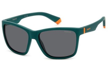 Ochelari de soare Polaroid Junior PLD8057/S DLD/M9 Polarized Pătrați Verzi