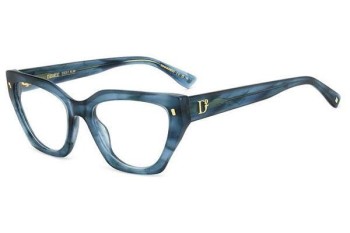 Okulary korekcyjne Dsquared2 D20117 38I Kocie oczy Niebieskie