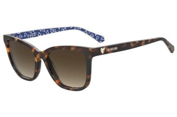 Okulary przeciwsłoneczne Love Moschino MOL078/S 2VM/HA Kocie oczy Havana