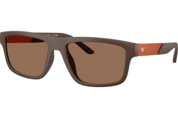 Okulary przeciwsłoneczne Emporio Armani EA4244U 624373 Prostokątne Brązowe