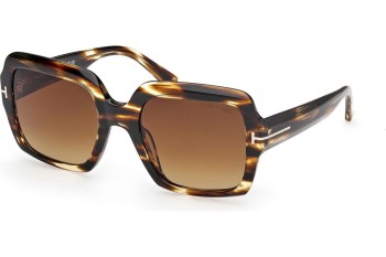 Okulary przeciwsłoneczne Tom Ford Kaya FT1082 55F Kwadratowe Havana Okulary przeciwsłoneczne Tom Ford Kaya FT1082 55F Kwadratowe Havana