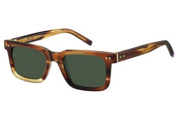 Okulary przeciwsłoneczne Tommy Hilfiger TH85/S EX4/QT Prostokątne Havana Okulary przeciwsłoneczne Tommy Hilfiger TH85/S EX4/QT Prostokątne Havana