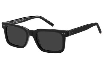 Okulary przeciwsłoneczne Tommy Hilfiger TH85/S 807/IR Prostokątne Czarne Okulary przeciwsłoneczne Tommy Hilfiger TH85/S 807/IR Prostokątne Czarne