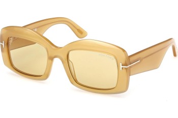 Okulary przeciwsłoneczne Tom Ford Venetia FT1218 39E Prostokątne Żółte Okulary przeciwsłoneczne Tom Ford Venetia FT1218 39E Prostokątne Żółte