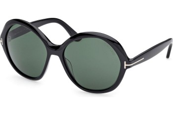 Okulary przeciwsłoneczne Tom Ford Annabelle 02 FT1282 01N Okrągłe Czarne