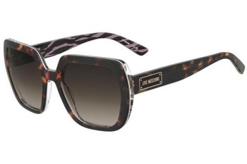 Okulary przeciwsłoneczne Love Moschino MOL082/S MAP/HA Kocie oczy Havana