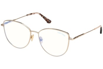 Okulary korekcyjne Tom Ford FT5667-B 028 Kocie oczy Złote