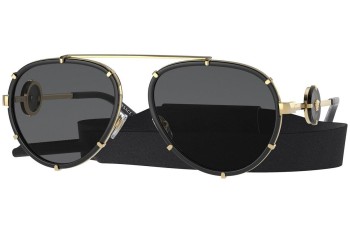 Okulary przeciwsłoneczne Versace Vintage Icon Pilot Clip-On VE2232 143887 Pilotki (Aviator) Czarne