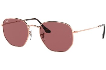 Слънчеви очила Ray-Ban Hexagonal RB3548N 9202AF Polarized Заоблени Златна