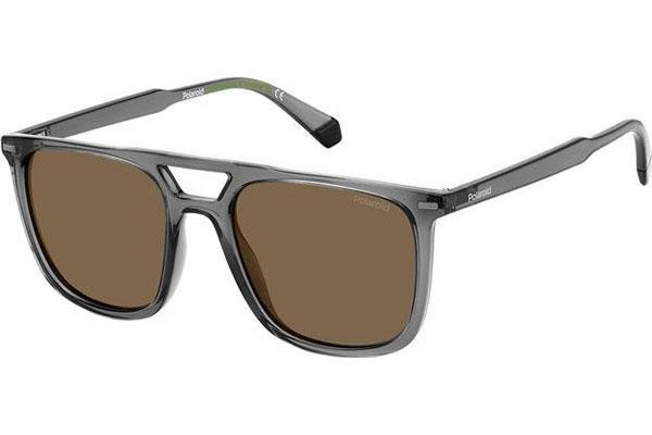 Okulary przeciwsłoneczne Polaroid PLD4123/S KB7/HE Polarized Kwadratowe Szare
