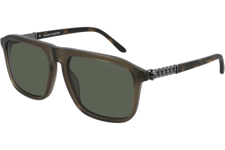 Okulary przeciwsłoneczne Alexander McQueen AM0321S 003 Kwadratowe Brązowe