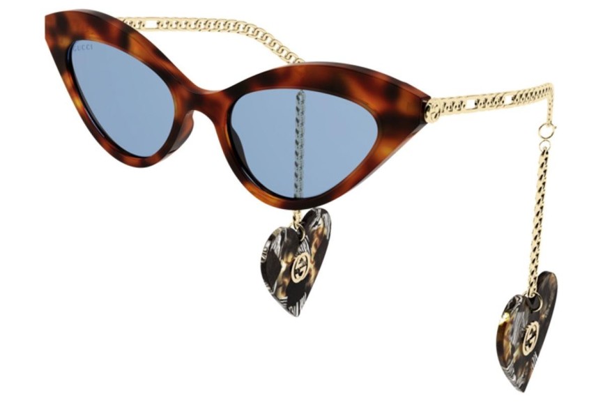 Okulary przeciwsłoneczne Gucci GG0978S 003 Kocie oczy Havana