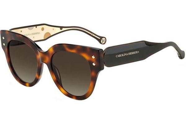Okulary przeciwsłoneczne Carolina Herrera CH0008/S 05L/HA Kocie oczy Havana