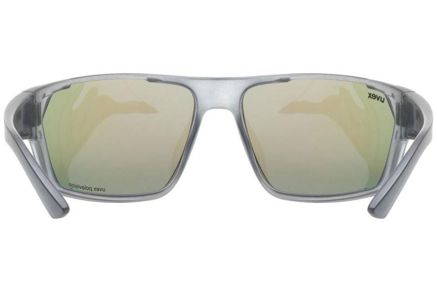 Okulary przeciwsłoneczne uvex sportstyle 233 P Smoke Mat S3 Polarized Prostokątne Szare