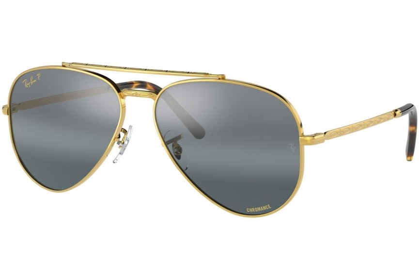 Ochelari de soare Ray-Ban New Aviator Chromance Collection RB3625 9196G6 Polarized Pilot Aurii