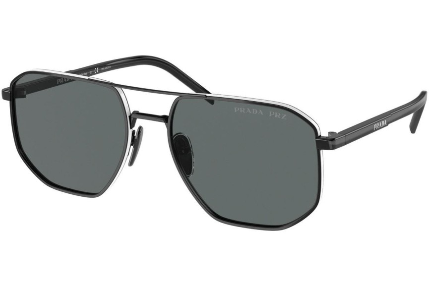 Okulary przeciwsłoneczne Prada PR59YS 1AB5Z1 Polarized Kwadratowe Czarne