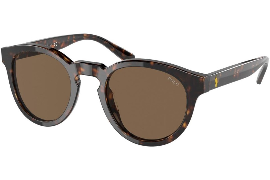 Okulary przeciwsłoneczne Polo Ralph Lauren PH4184 500373 Okrągłe Havana