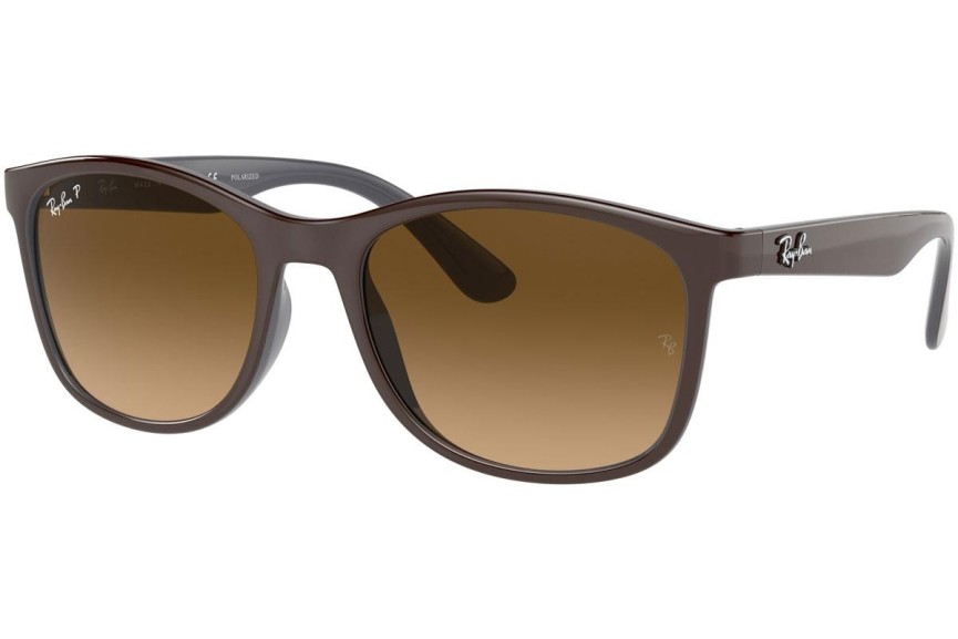 Napszemüvegek Ray-Ban RB4374 6600M2 Polarized Szogletes Barna