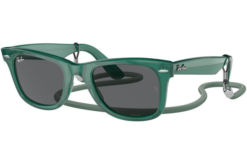 Okulary przeciwsłoneczne Ray-Ban Wayfarer Colorblock Collection RB2140 6615B1 Kwadratowe Zielone