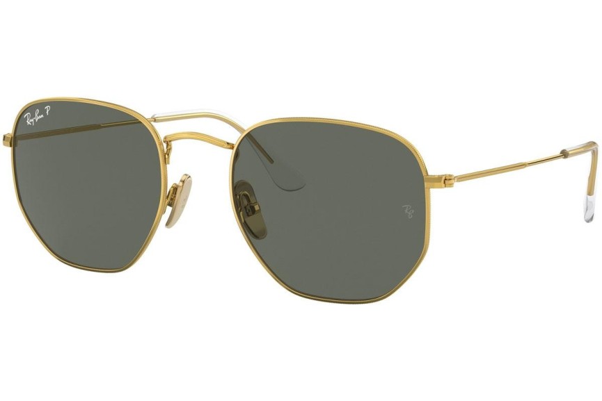 Okulary przeciwsłoneczne Ray-Ban Hexagonal Titanium Collection RB8148 921658 Polarized Okrągłe Złote