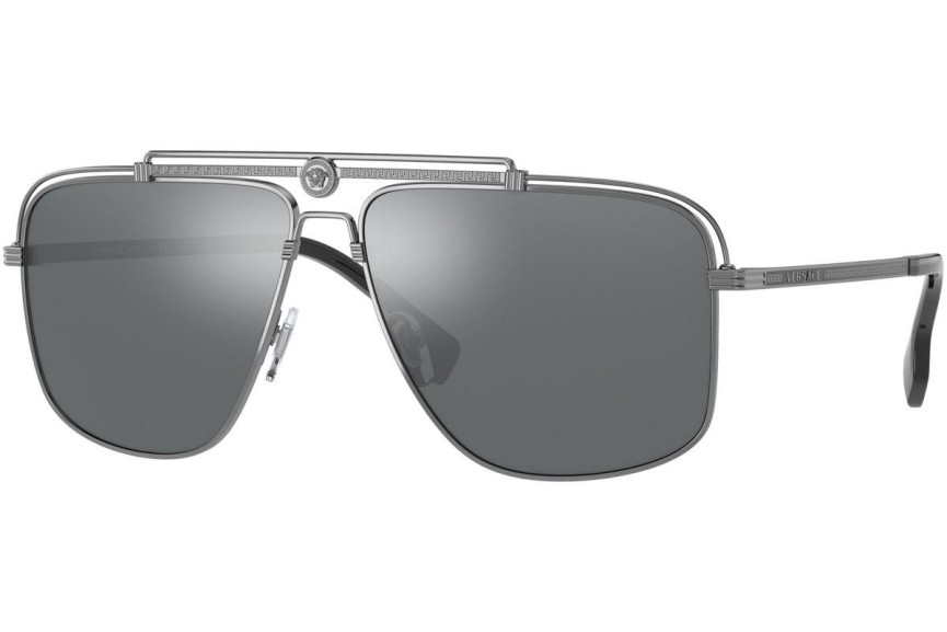 Okulary przeciwsłoneczne Versace Medusa Focus VE2242 10016G Pilotki (Aviator) Srebrne