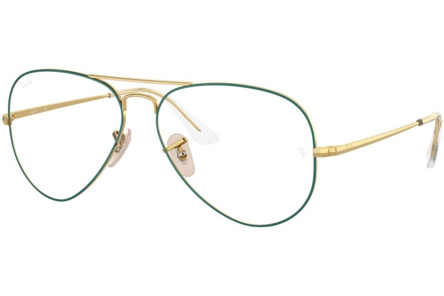 Okulary korekcyjne Ray-Ban Aviator RX6489 3136 Pilotki (Aviator) Złote
