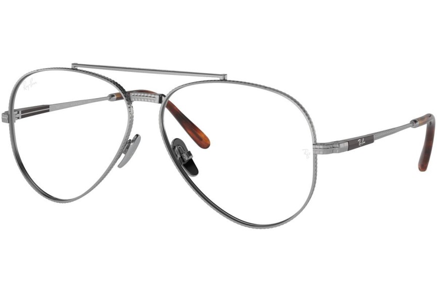Okulary korekcyjne Ray-Ban Aviator Titanium Titanium Collection RX8225V 1224 Pilotki (Aviator) Srebrne