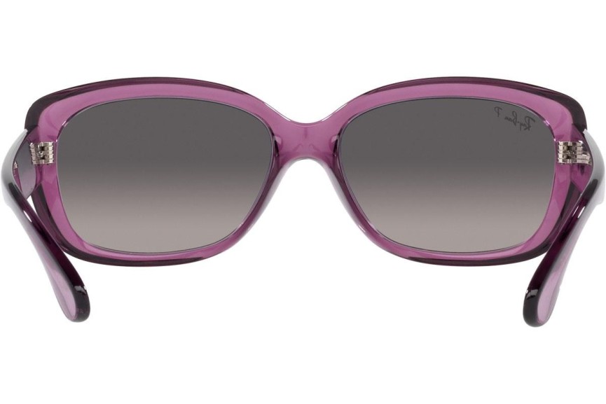 Okulary przeciwsłoneczne Ray-Ban Jackie Ohh RB4101 6591M3 Polarized Oversize Fioletowe