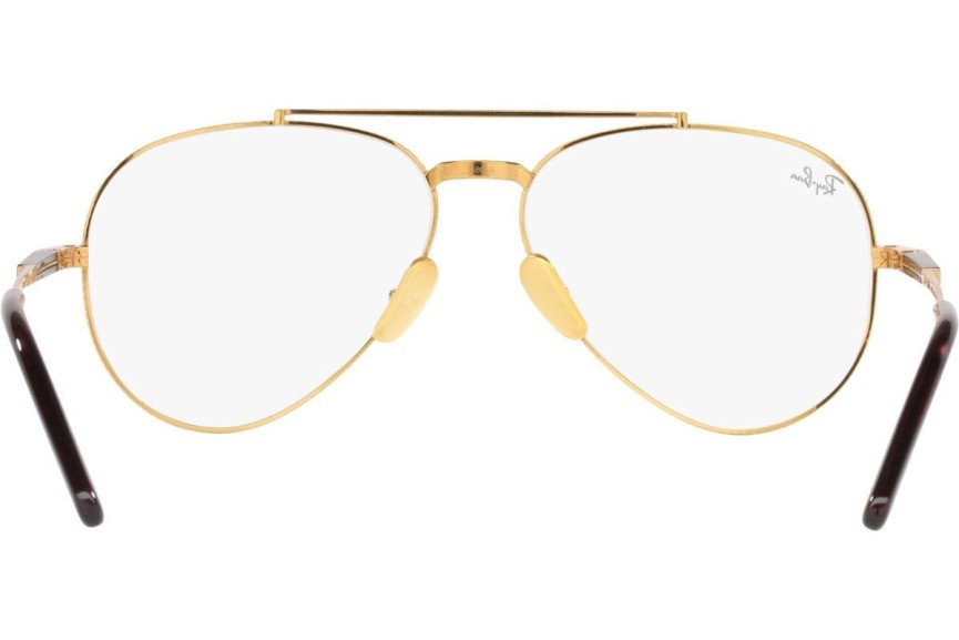 Okulary korekcyjne Ray-Ban Aviator Titanium Titanium Collection RX8225V 1220 Pilotki (Aviator) Złote